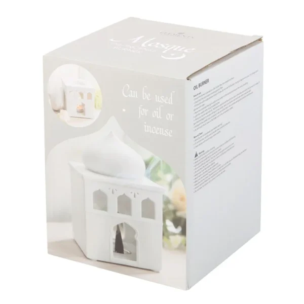 Off White Mosque Oil Burner and Incense Cone Holder