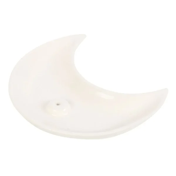 White Crescent Moon Incense Stick Holder