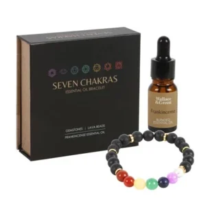 Seven Chakra Mixed Gemstone Essential Oil Bracelet