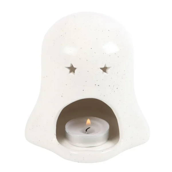 Ghost Shaped Tealight Candle Holder with Pumpkin
