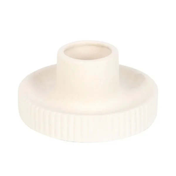 Cream Ribbed Smudge Bowl