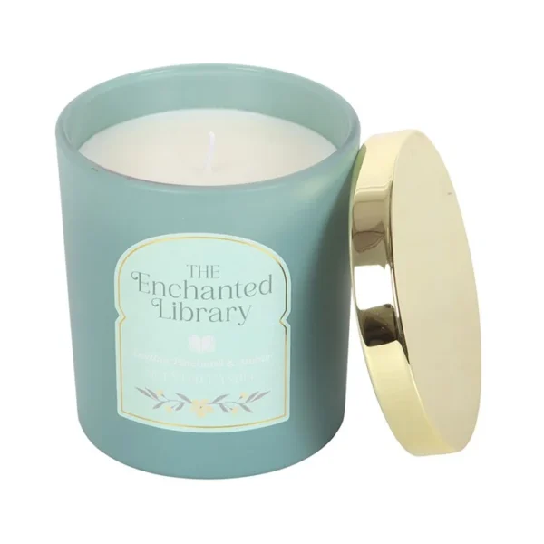 The Enchanted Library Leather, Patchouli & Amber Candle
