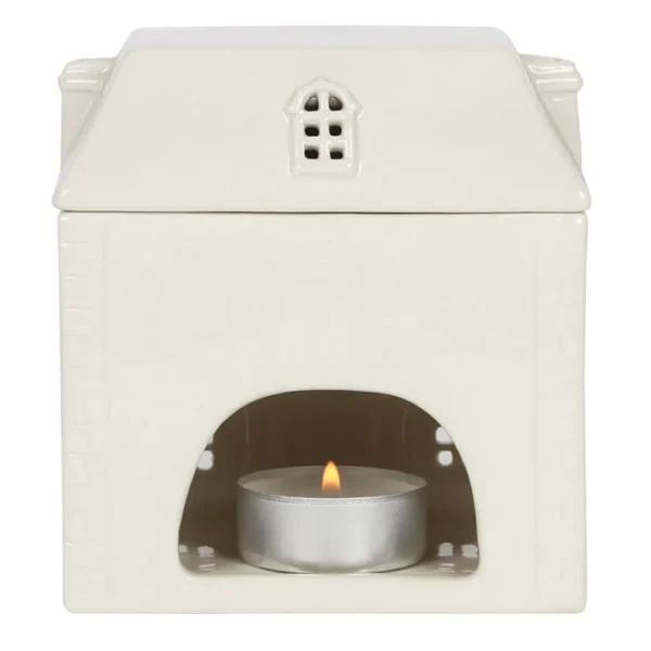 White Ceramic House Oil Burner