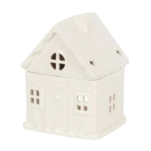 White Gingerbread House Oil Burner