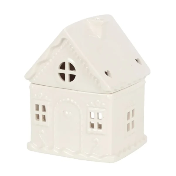White Gingerbread House Oil Burner